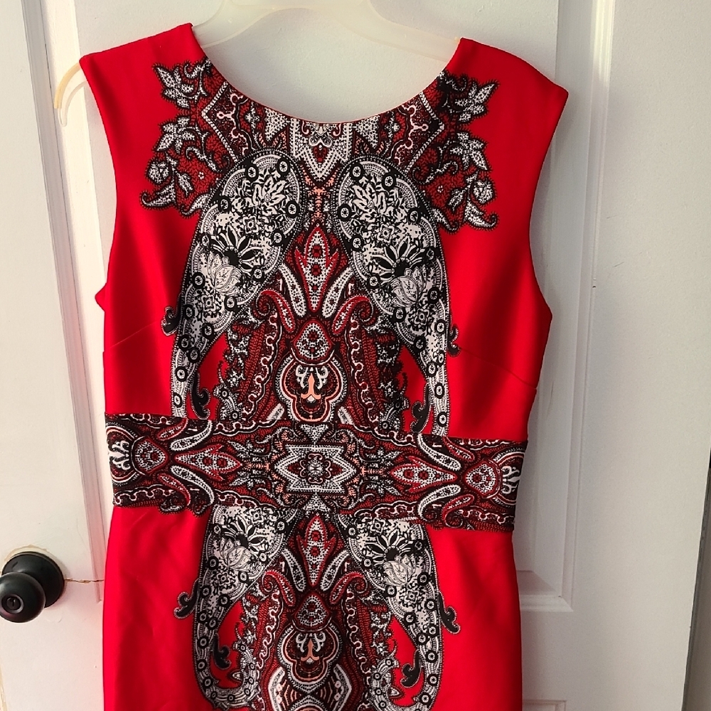 Dressbarn Red Paisley Sheath Dress